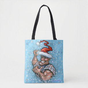 Big jul Elf Tote Bag Tygkasse