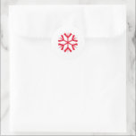 Big jul Red Snowflake Kids Art Craft Helgdag Runt Klistermärke<br><div class="desc">Anpassningsbar,  personlig,  vit,  vacker,  stor festiv röd snöflake,  klassiska runda klistermärken lakan. En vacker dekal perfekt för dina julklappar den här julhelgen.</div>