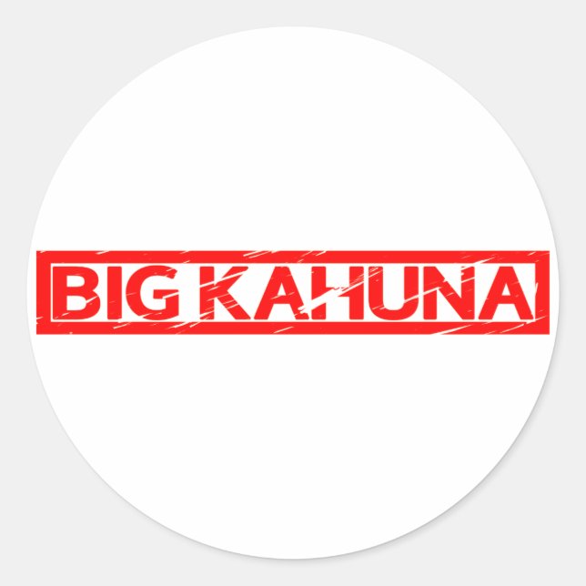 Big Kahuna Frimärke Runt Klistermärke (Framsida)