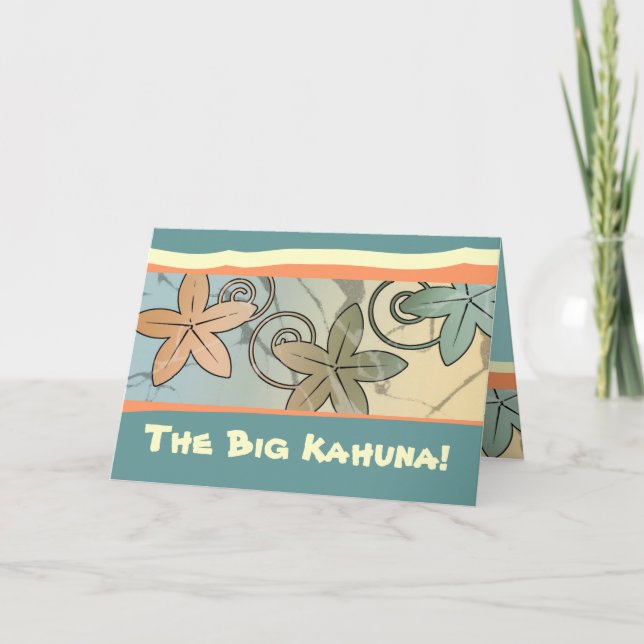 Big Kahuna Hawaiian Fars dag Card Kort (Framsida)