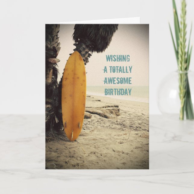 Big Kahuna Surfboard Birthday Card Kort (Framsida)