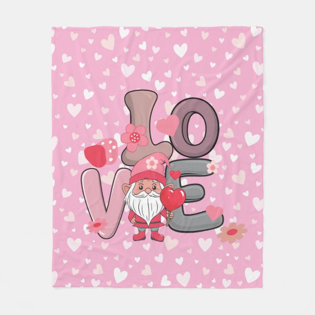 Big Kärlek rosa valentines day-gåva Fleecefilt (Framsidan)