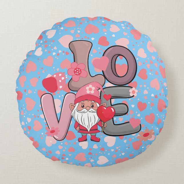 Big Kärlek valentines day-gåva Rund Kudde (Framsidan)