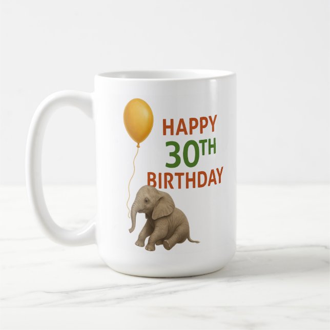 Big Kärlek vid 30: Elephant Birthday Mugg (Vänster)