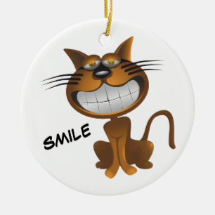 Big Kattunge Julgransprydnad Keramik