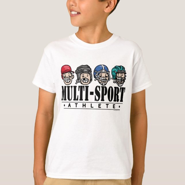 Big Kid Multi-Sport-Idrottsman T Shirt (Framsida)