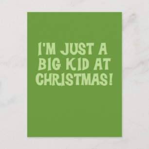 Big Kid på julskjortor och julklappar Helg Vykort