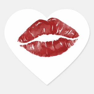 Big Kiss Hjärtformat Klistermärke