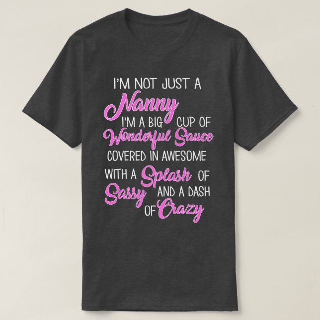 Big Kopp av Wonderful Nanny Grandmor  T Shirt (Design framsida)