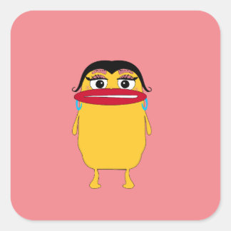 Big läppar Dam Sticker Fyrkantigt Klistermärke