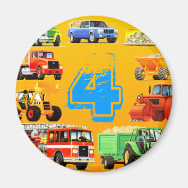 Big Lastbilar 4e födelsedagen Magnet