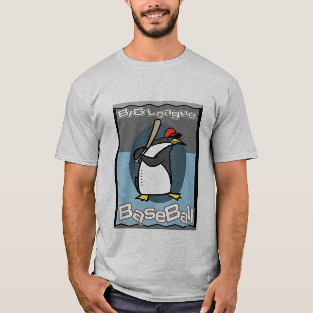 Big League BaseBall Penguin Tee Shirt (Framsida)