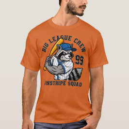 Big League Raccoon Baseball Crew T Shirt