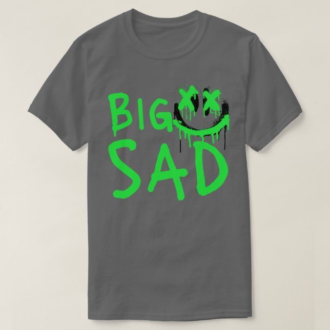 Big Ledsen Graffiti - Grått Unisex T Shirt (Design framsida)