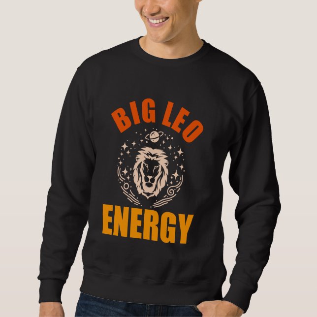 Big Leo Energy Women Leo Zodiac skriver Lejon Leo  Lång Ärmad Tröja (Framsida)