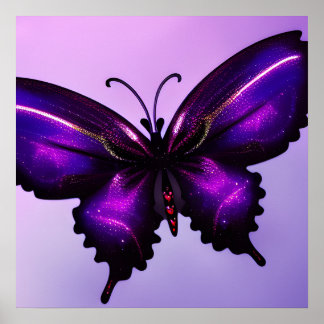 Big Lila Butterfly Poster