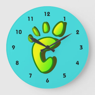 Big Lime Green Footprint Stor Klocka