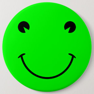 Big Lime Green Frog Smile Knapp