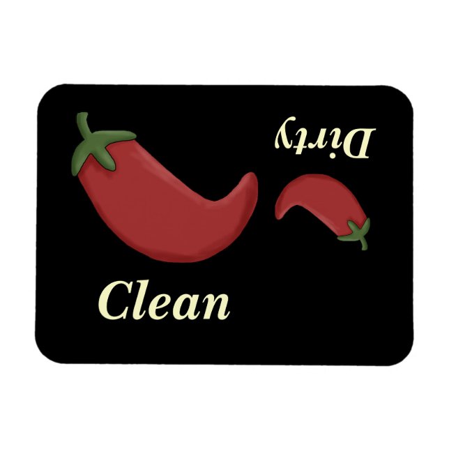 Big & Little Red Peppers Dishwasher Magnet (Horisontell)