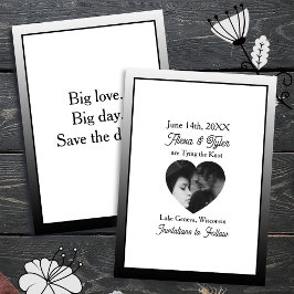 Big love. Big day. Save the date. Black Border Inbjudningar
