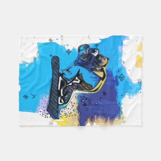 Big Luft Jumps! - Snöbordande Fool Fleece Blanket (Framsidan (Horisontell))