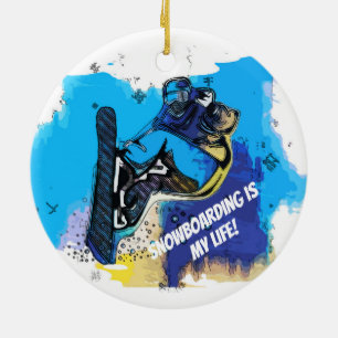 Big Luft Jumps! - Snowboarding Fool Julgransprydnad Keramik