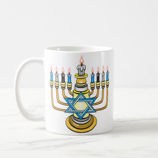 Big Lycklig Hanukkah Kaffemugg (Vänster)