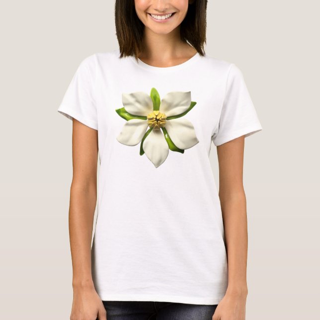 Big Magnolia Blommar Flower Trendig Mode T Shirt (Framsida)