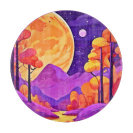 Big Måne & Tecknad Träd Art