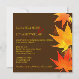 Big Maple Löv Chocolate Brown Fall Wedding Inbjudningar