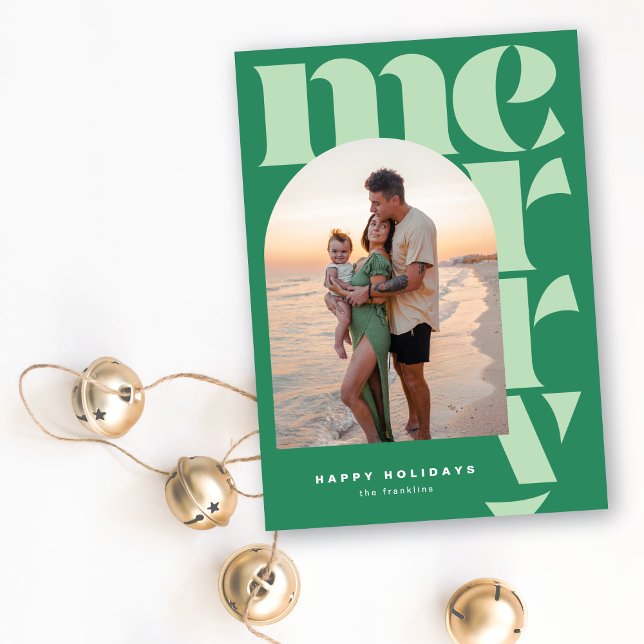 Big Merry Modern Arch Photo Julkort (Skapare uppladdad)