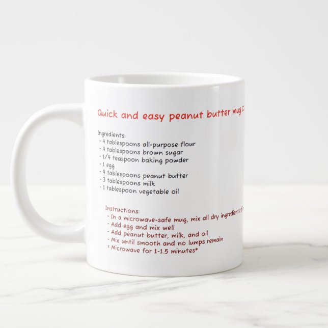 Big Microwave Mugg (peanut Butter Mugg Cake Recipe Jumbo Mugg (Vänster)