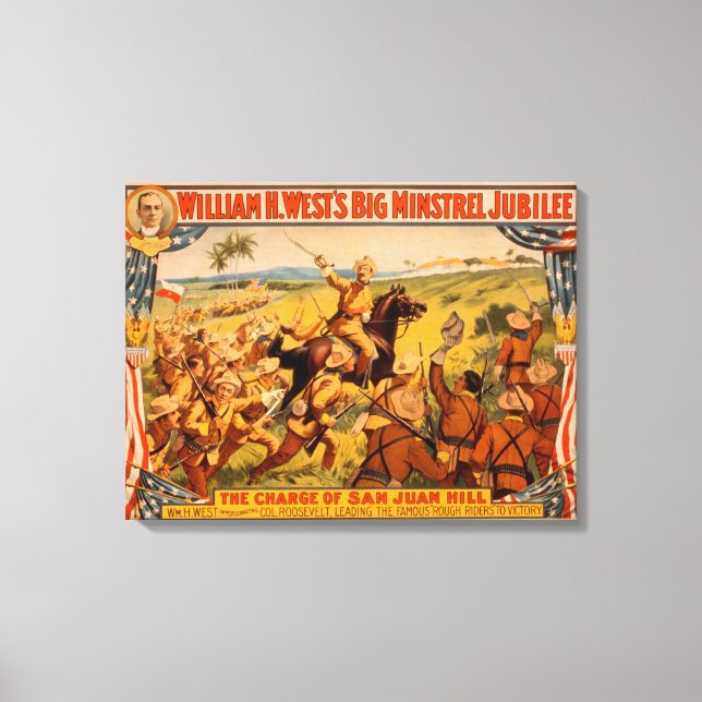 Big Minstrel Jubilee Charge of San Juan Backe Canvastryck (Framsida)