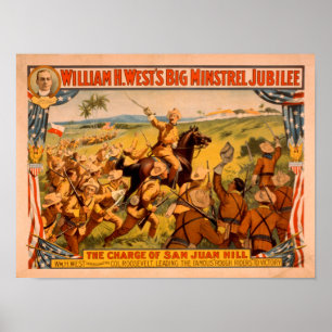Big Minstrel Jubilee Charge of San Juan Backe Poster