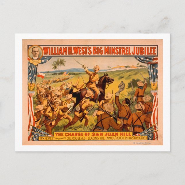 Big Minstrel Jubilee Charge of San Juan Backe Vykort (Framsida)