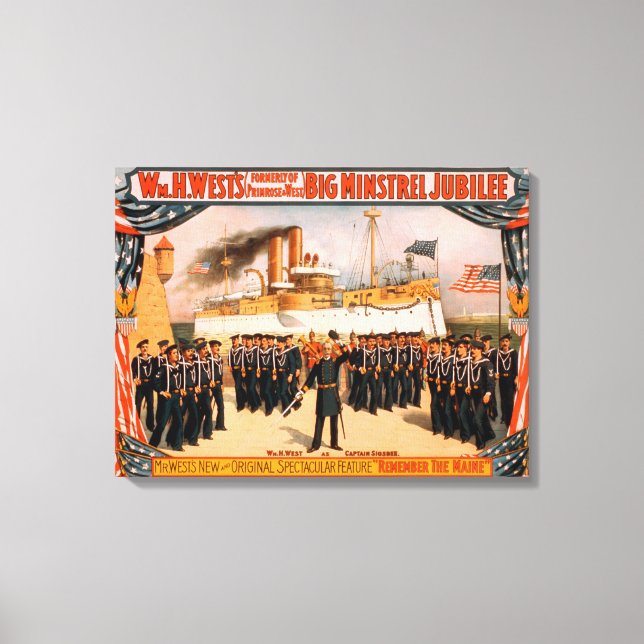 Big Minstrel Jubilee Kom ihåg Maine Poster Canvastryck (Framsida)