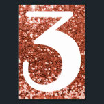 Big Modern Number Faux Copper Glitter Bordsnummer<br><div class="desc">Skapa dina egna bordsnummer i bröllop. Trendigets verkligen med stora ensiffriga nummer. För större bröllop med mer bord kan du ändra storleka för teckensnitt. Du kan också plocka ett annat teckensnitt ansikte eller färg till kostym om din bröllop-svit eller speciella händelse. Faux kopparkonetti stil glitter med ett vitt nummer. Coppery...</div>