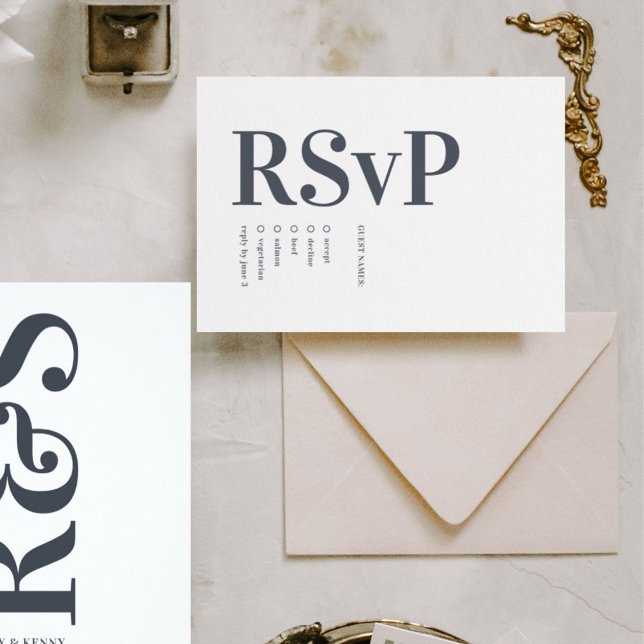 Big Monogram Modern, fetstilt, enkelt Bröllop OSA Kort (Skapare uppladdad)