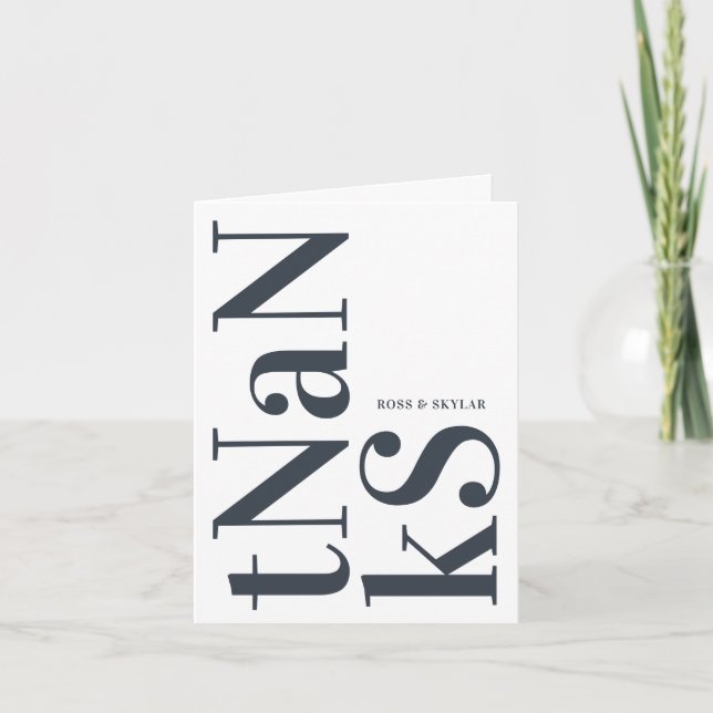 Big Monogram Modern Simple Tack Kort (Framsida)