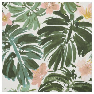 BIG MOOD Monstera Blommigt Tropical Tyg