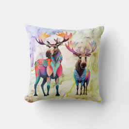 Big Moose och en Friend MooseThrow Pillow Kudde