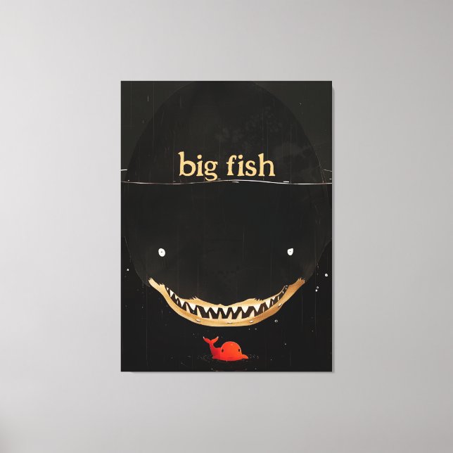 Big Mörk Shark Canvastryck (Framsida)