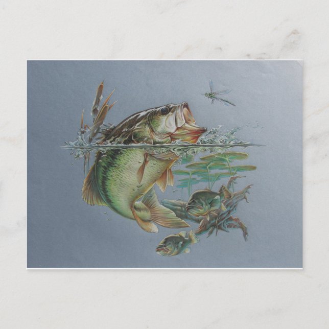 Big Mouth Bass Vykort (Framsida)