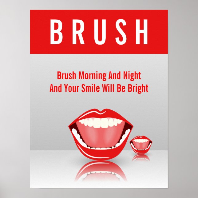 Big Mouth BRUSH Dental Dentist Poster (Framsidan)