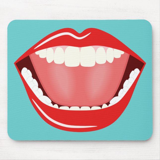 Big Mouth Coola Mus mattor Funny Cute Mousepads Musmatta (Framsidan)