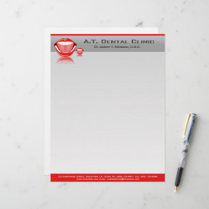 Big Mouth Dentist Professionell Dental Letterhead Brevhuvud