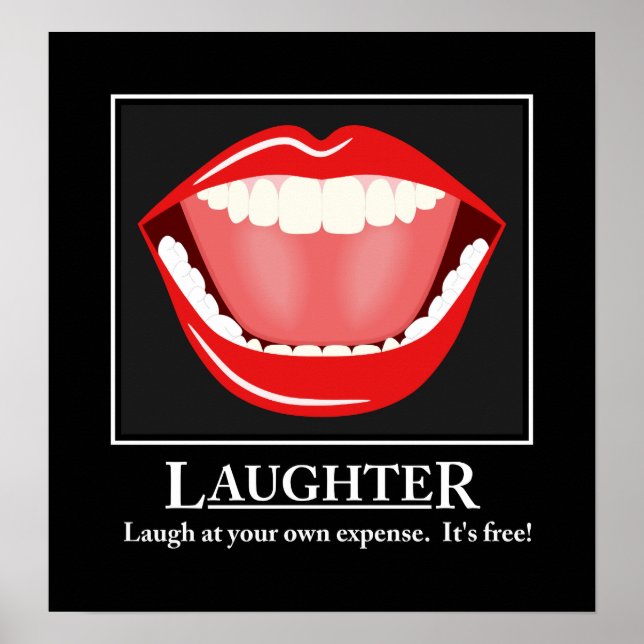 Big Mouth Funny Humor Saughational Motivational Po Poster (Framsidan)