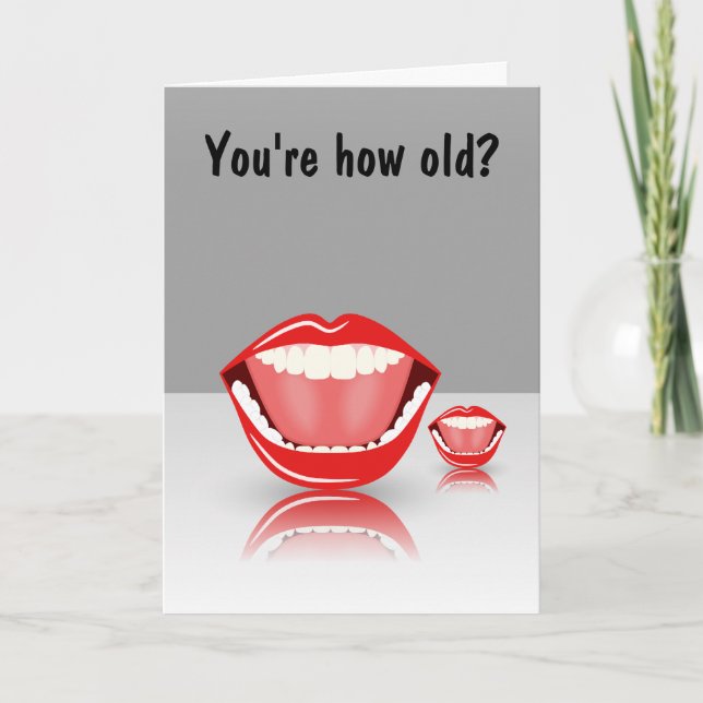 Big Mouth Humor Greeting Card Funny Födelsedagskor Kort (Framsida)