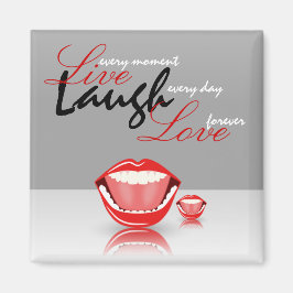 Big Mouth Live Laugh Square Fridge Magnets Magnet