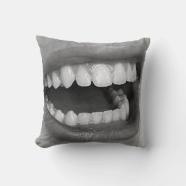 Big Mouth Square Throw Pillow  Kudde